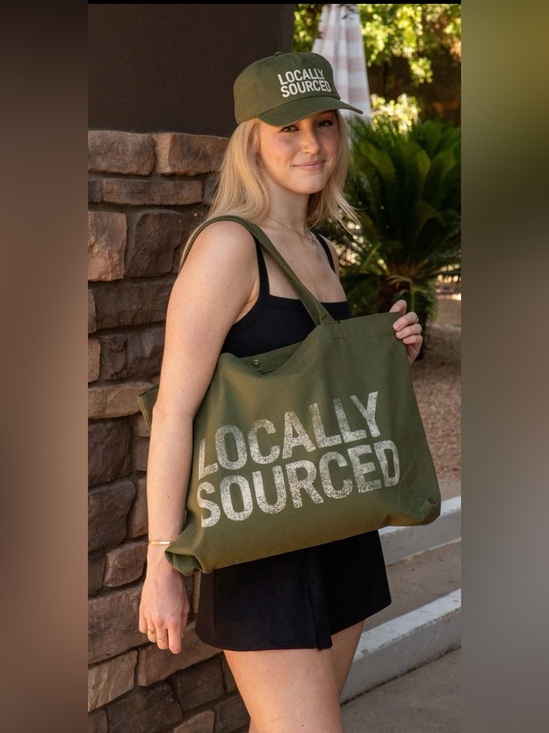 Spiritual Gangster Handbags - Spiritual Gangster Olive Green 'Locally Sourced' Canvas Tote